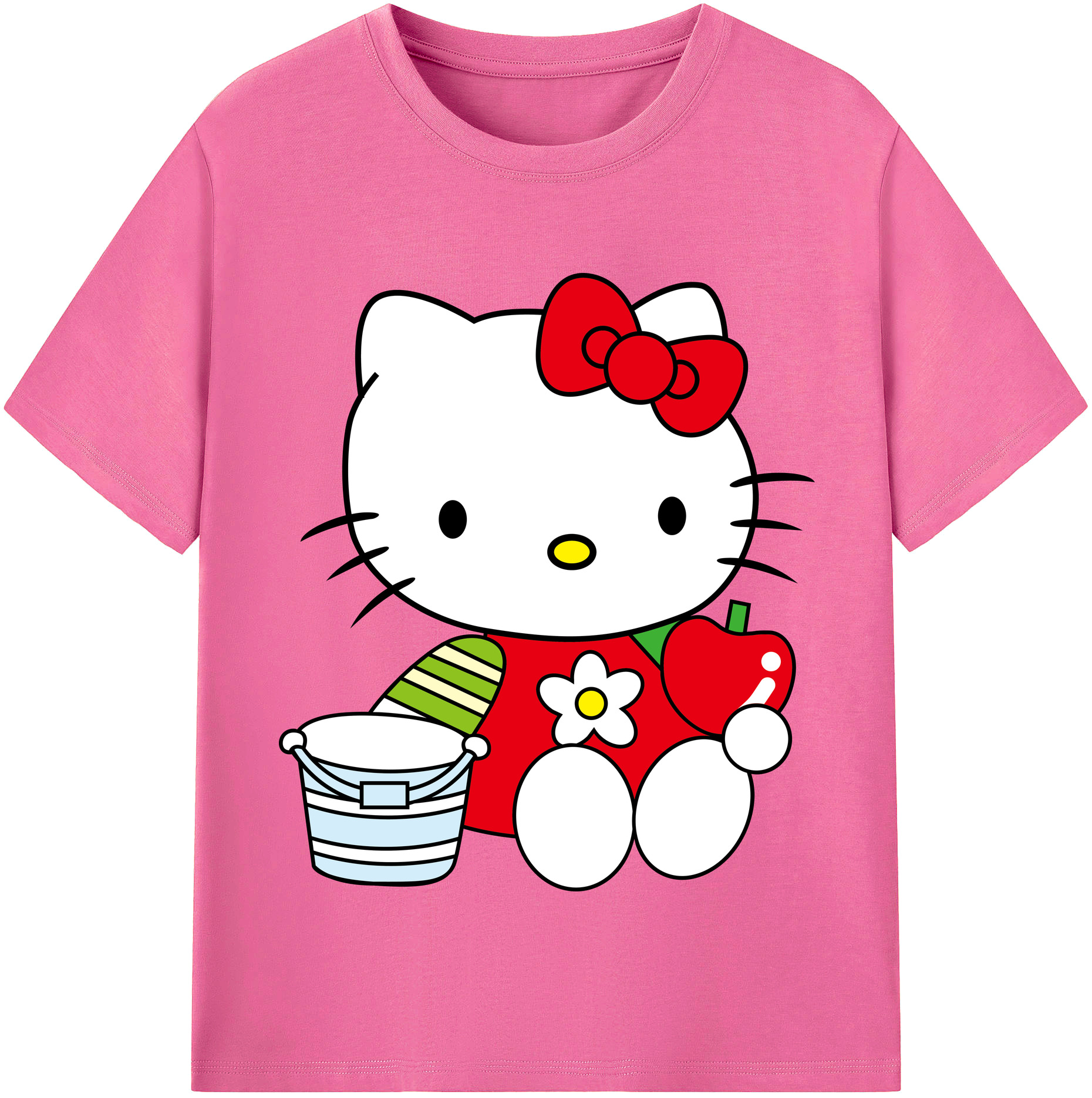 （画像用） Hello Kitty ハローキティ レディースカジュアルプリントTシャツ（綿100％）